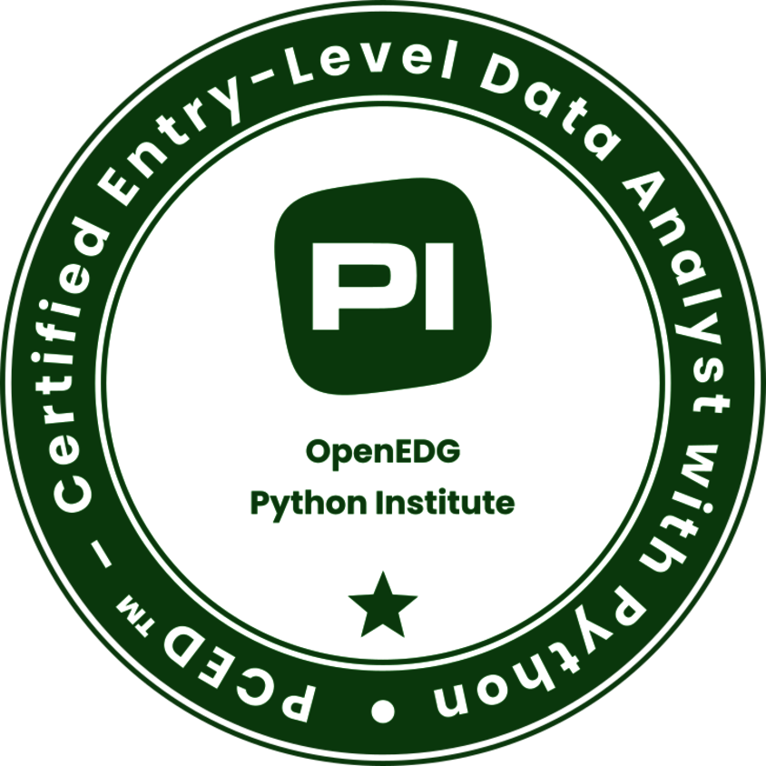 PCED (Certified Entry-Level Data Analyst Python) Zertifikat