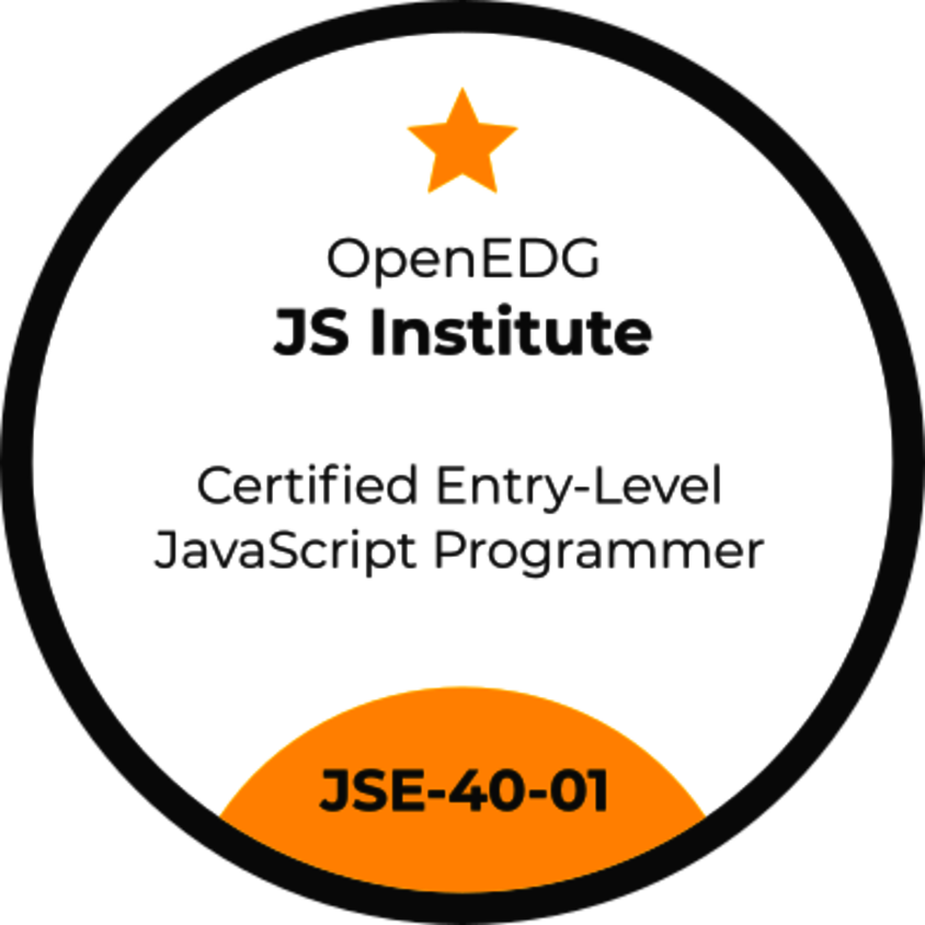 Certified Entry-Level JavaScript Programmer